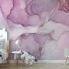 Marble Texture Wallpaper with Pink, Purple and Gold Veins - Self-Adhesive Peel & Stick Removable Wallpaper for Luxe Interiors