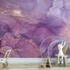 Pink and Purple Shades Marble Patterned Wallpaper - Removable Self-Adhesive Peel & Stick Wall Mural for Whimsical Home Decor