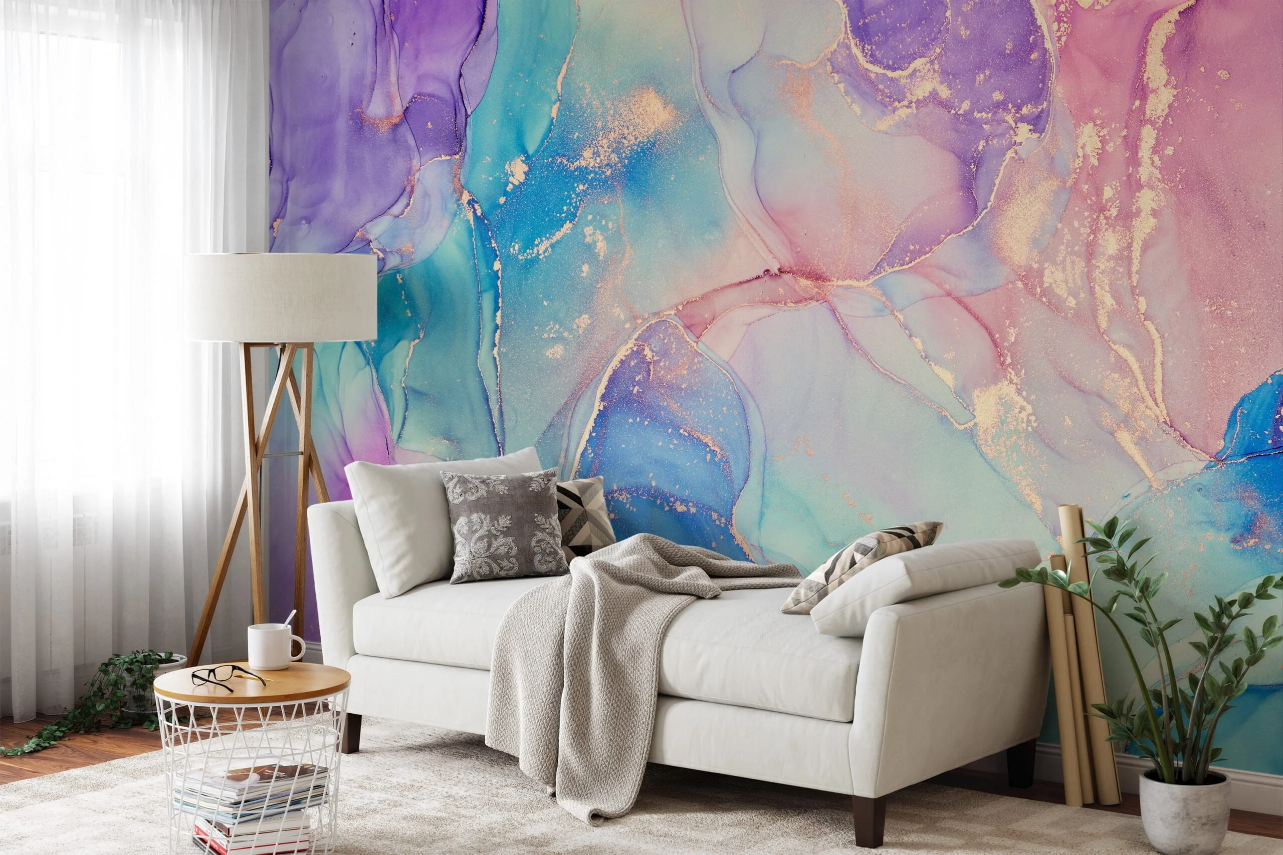 Revamp your walls with our mesmerizing multicolored marble wallpaper. Its dynamic blend of colors and natural patterns will instantly elevate the aesthetics of any room. For hassle-free installation, try our peel and stick pastel wallpaper