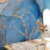 Exquisite Luxury Blue Marble Effect Wallpaper for a Sophisticated and Elegant Home Decor
