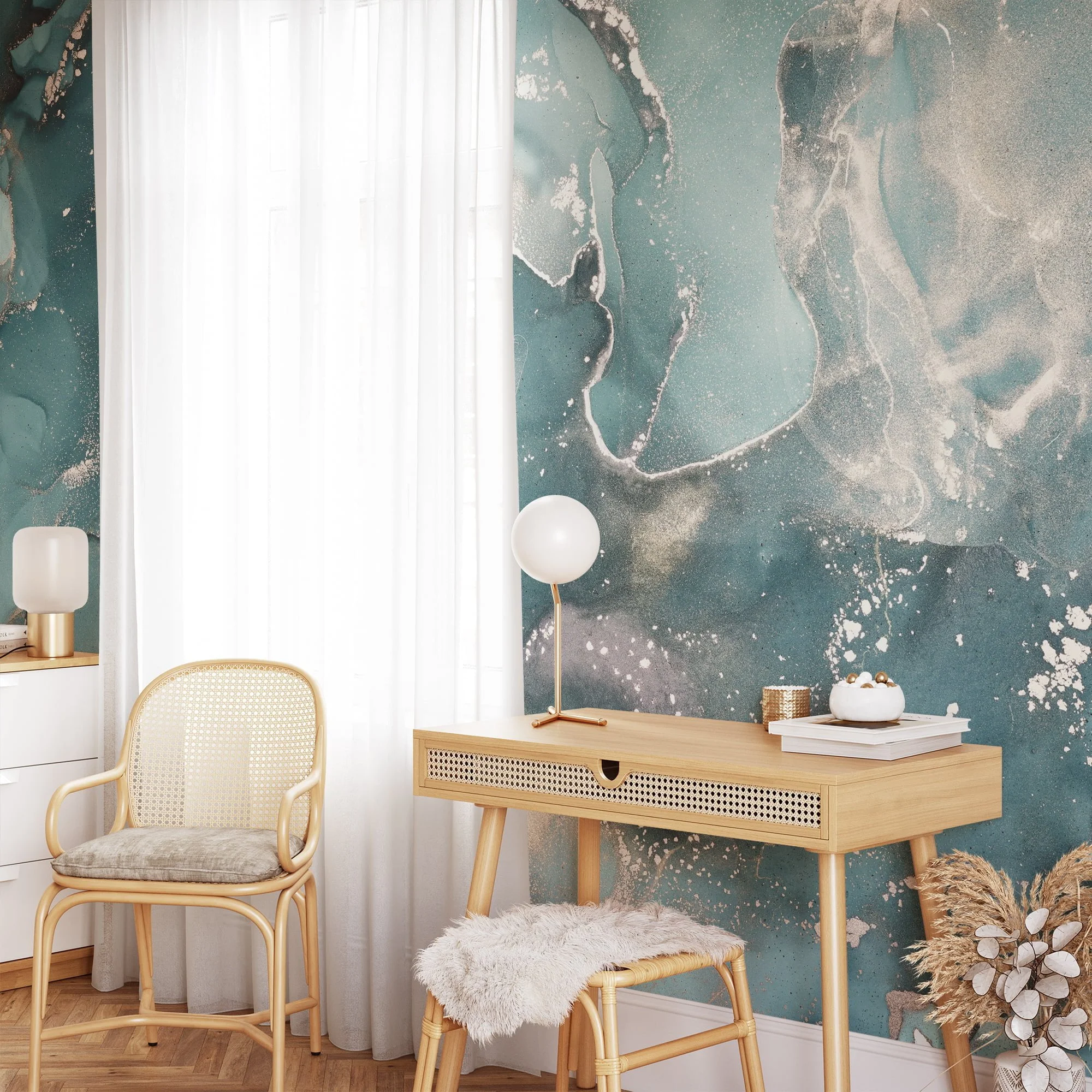 Luxury Green Marble Texture Wallpaper