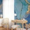 Exquisite Luxury Blue Marble Effect Wallpaper for a Sophisticated and Elegant Home Decor