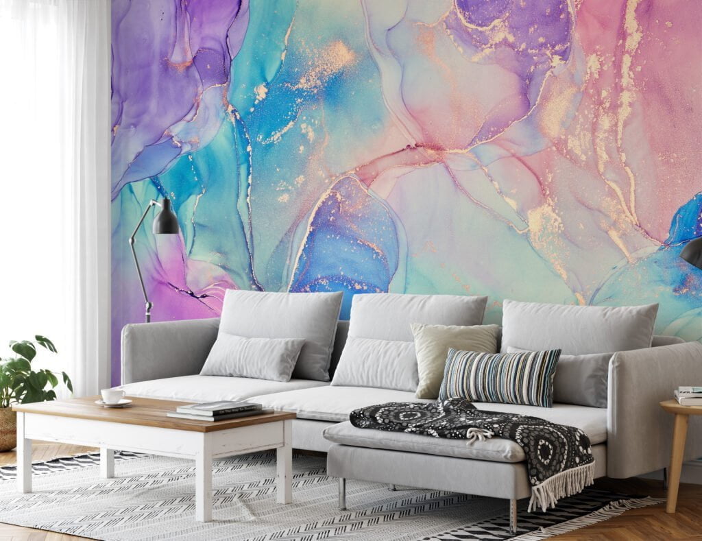 Revamp your walls with our mesmerizing multicolored marble wallpaper. Its dynamic blend of colors and natural patterns will instantly elevate the aesthetics of any room. For hassle-free installation, try our peel and stick pastel wallpaper