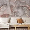 Elegant and Subtle Mixed Nude Colored Marble Texture Wallpaper for a Timeless and Sophisticated Home Decor