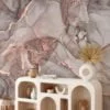 Elegant and Subtle Mixed Nude Colored Marble Texture Wallpaper for a Timeless and Sophisticated Home Decor