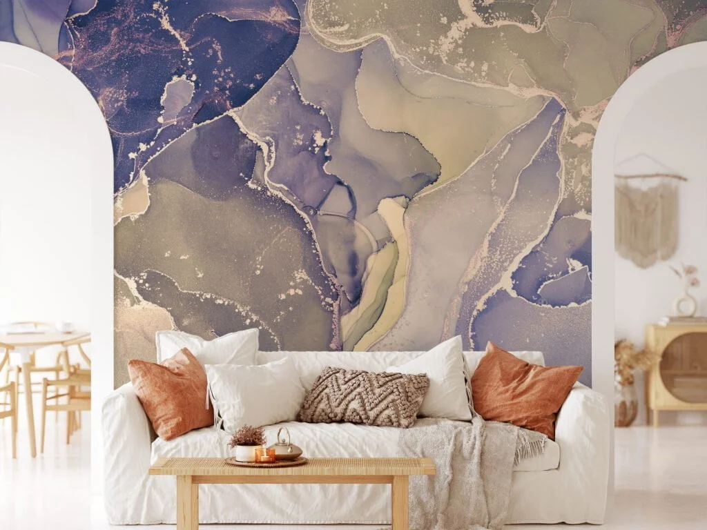 Opulent Multicolored Luxe Marble Texture Wallpaper for a Glamorous and Sophisticated Home Decor