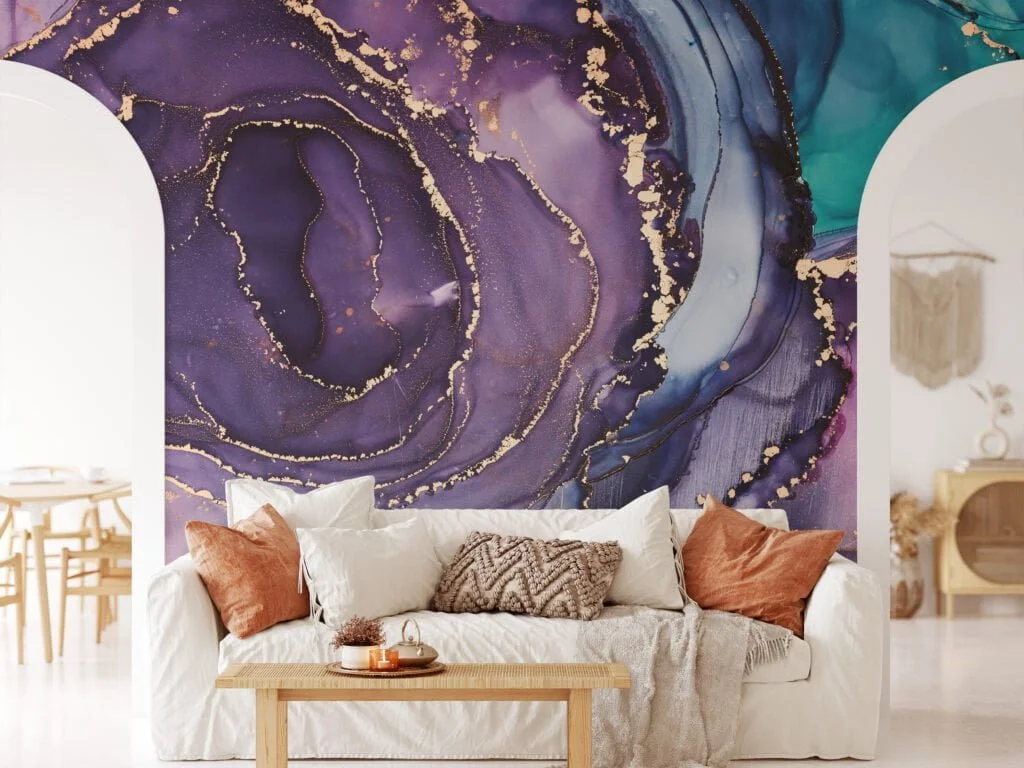 Elevate your walls with our mesmerizing Multicolored Fluid Art Wallpaper