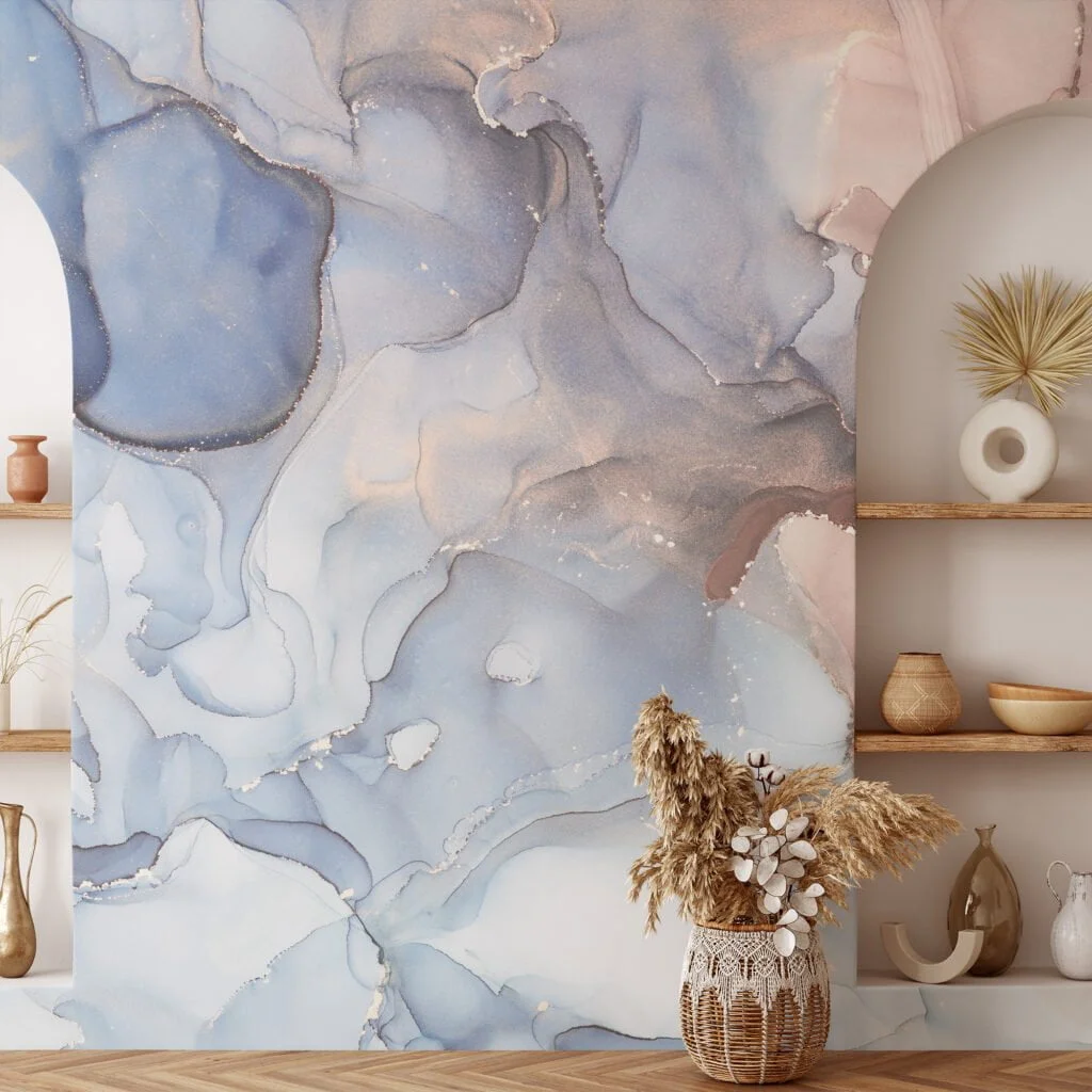 Transform your space into a dreamy oasis with our exquisite Pastel Colored Marble Texture Wallpaper