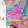 Vivid and Radiant Bright Colored Alcohol Ink Art Wallpaper for a Vibrant and Expressive Home Ambiance