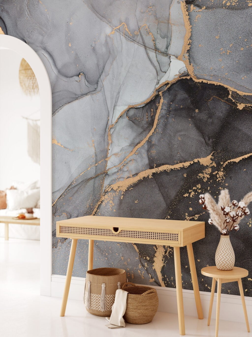 Timeless and Refined Grey Marble Texture Wallpaper for a Classic and Elegant Home Ambiance