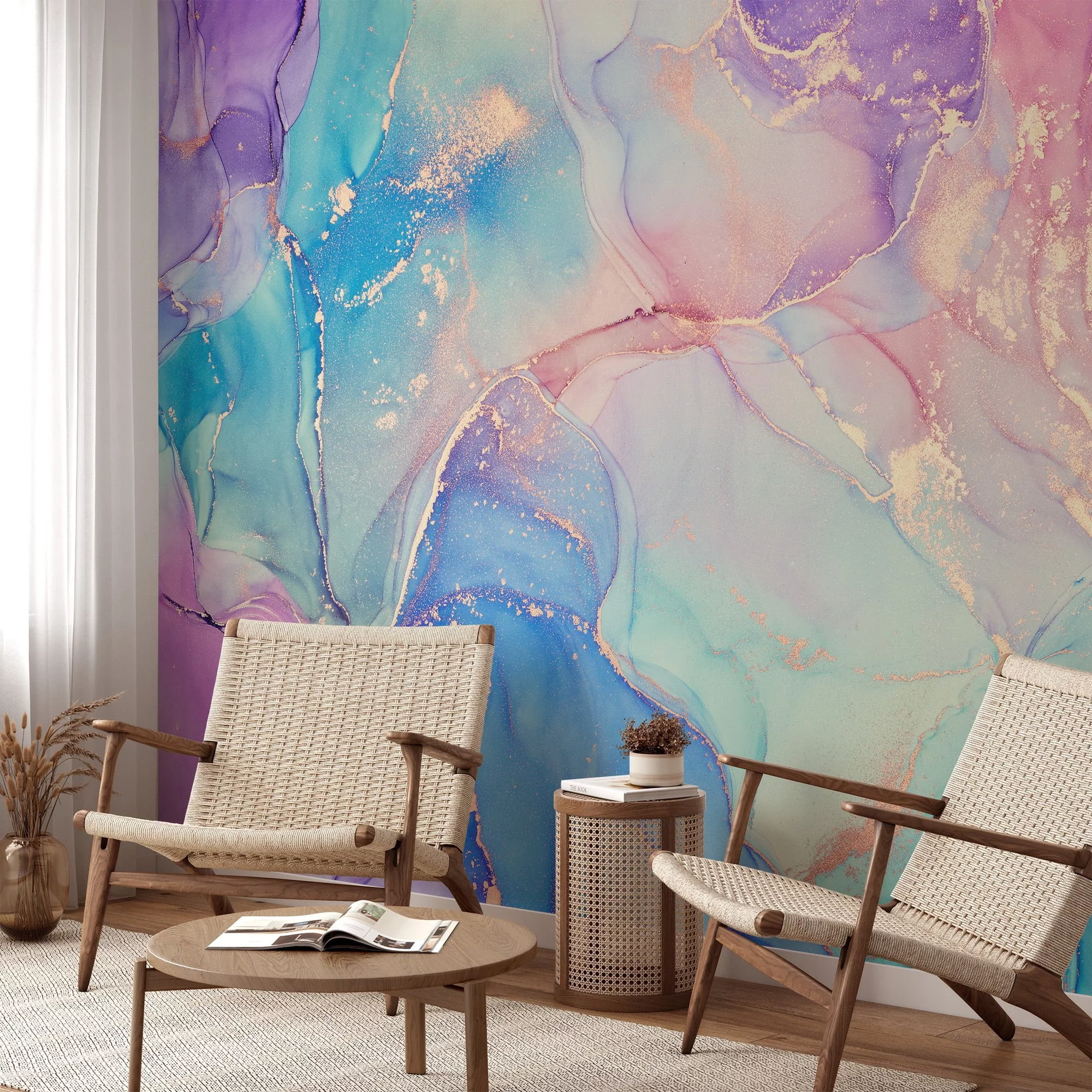 Revamp your walls with our mesmerizing multicolored marble wallpaper. Its dynamic blend of colors and natural patterns will instantly elevate the aesthetics of any room. For hassle-free installation, try our peel and stick pastel wallpaper