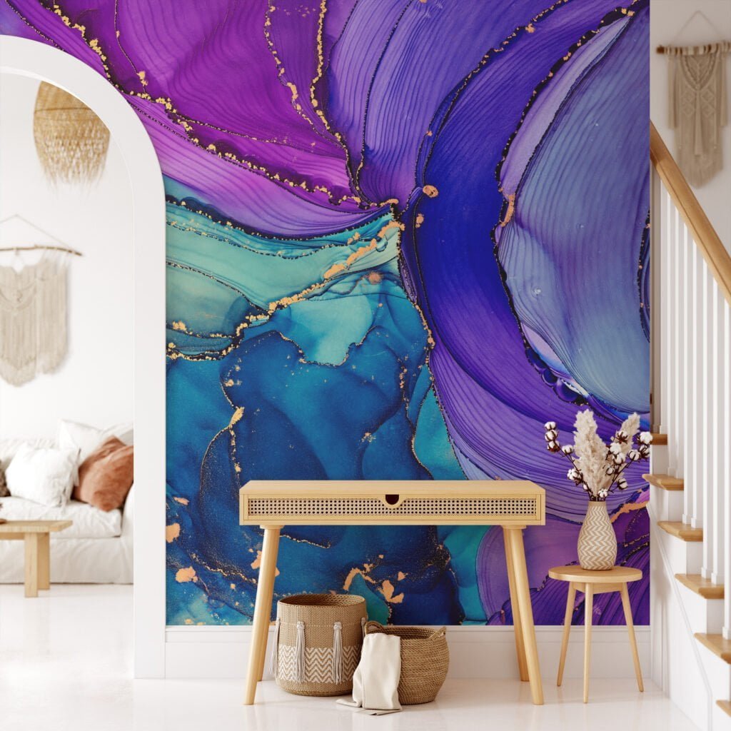 Experience the enchantment of our Mixed Colors Ink Art Wallpaper