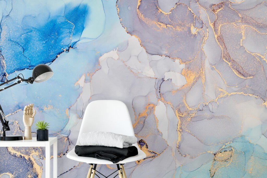 Exquisite Luxury Abstract Fluid Art Wallpaper for a Sophisticated and Opulent Home Ambiance