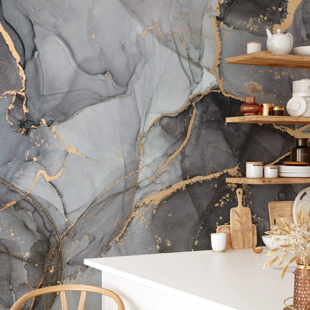 Timeless and Refined Grey Marble Texture Wallpaper for a Classic and Elegant Home Ambiance