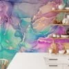 Vivid and Radiant Bright Colored Alcohol Ink Art Wallpaper for a Vibrant and Expressive Home Ambiance