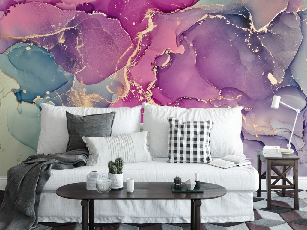 Vibrant and Dynamic Colorful Fluid Art Wallpaper for an Eye-Catching and Energetic Home Decor
