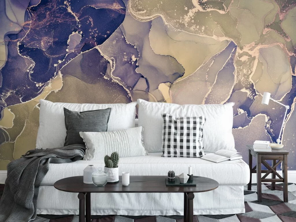 Opulent Multicolored Luxe Marble Texture Wallpaper for a Glamorous and Sophisticated Home Decor