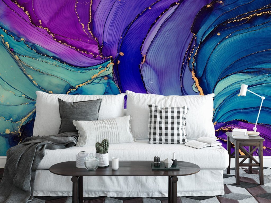 Experience the enchantment of our Mixed Colors Ink Art Wallpaper
