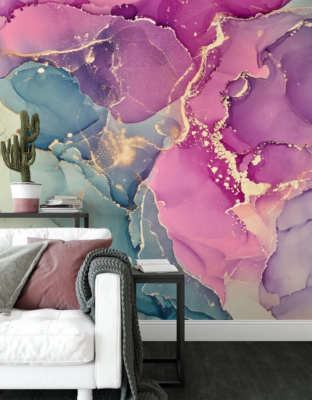 Vibrant and Dynamic Colorful Fluid Art Wallpaper for an Eye-Catching and Energetic Home Decor