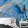 Exquisite Luxury Blue Marble Effect Wallpaper for a Sophisticated and Elegant Home Decor