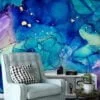 Indulge in the captivating beauty of our Abstract Colorful Marble Effect Wallpaper
