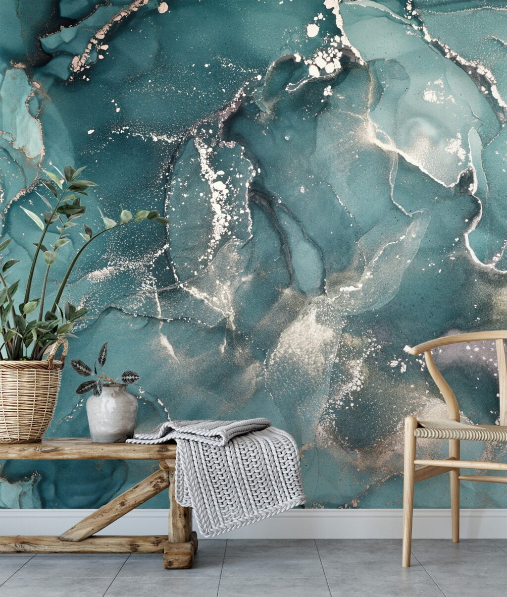 Luxury Green Marble Texture Wallpaper
