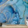 Exquisite Luxury Blue Marble Effect Wallpaper for a Sophisticated and Elegant Home Decor