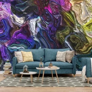 Dynamic and Expressive Abstract Colorful Illustration Wallpaper for an Eye-Catching and Vibrant Home Ambiance