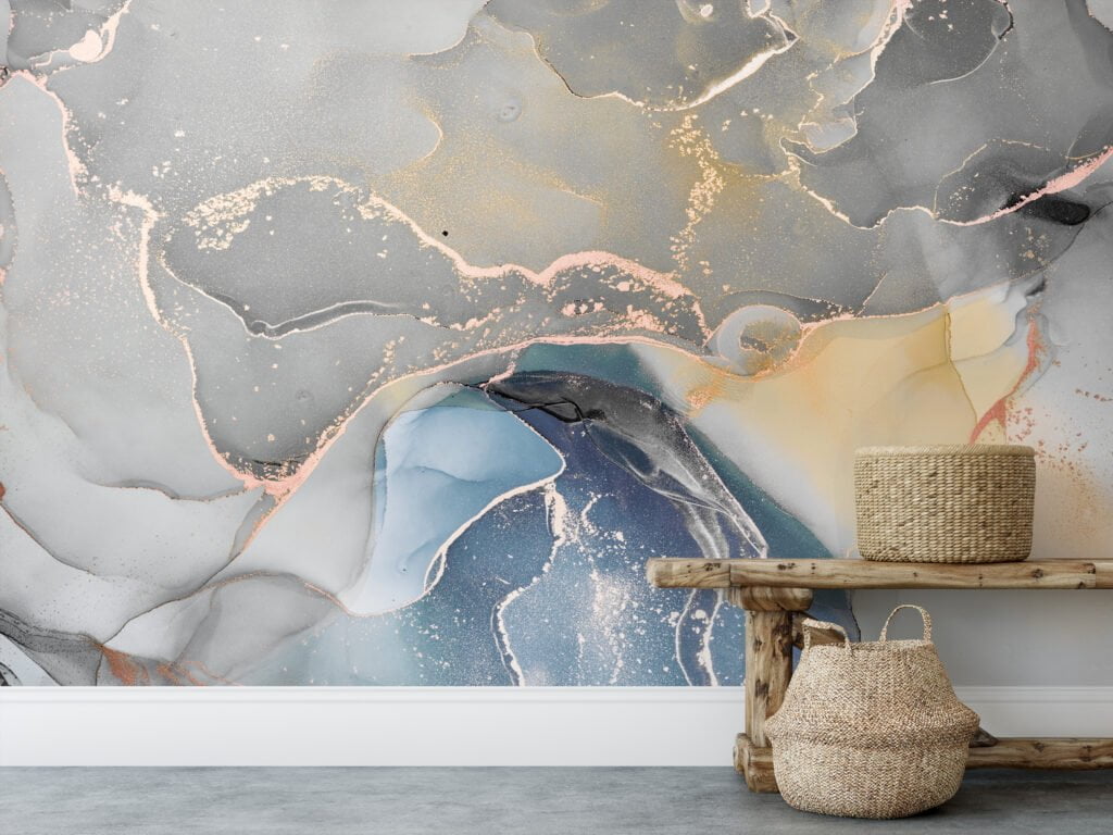 Soothing Stone-Colored Marble Texture Wallpaper for a Timeless and Elegant Home Ambience