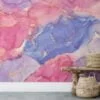 Dynamic and Multicolored Marble Effect Wallpaper for a Striking and Contemporary Home Ambiance