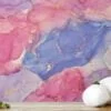 Dynamic and Multicolored Marble Effect Wallpaper for a Striking and Contemporary Home Ambiance