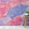 Dynamic and Multicolored Marble Effect Wallpaper for a Striking and Contemporary Home Ambiance