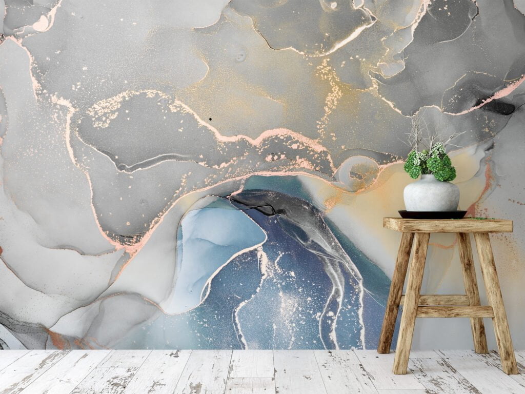 Soothing Stone-Colored Marble Texture Wallpaper for a Timeless and Elegant Home Ambience