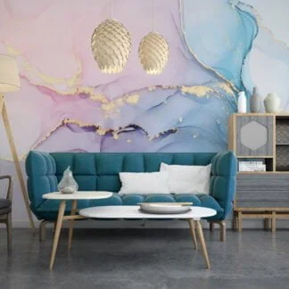 Soft and Subtle Pastel Colors Marble Texture Wallpaper for a Delicate and Elegant Home Ambiance