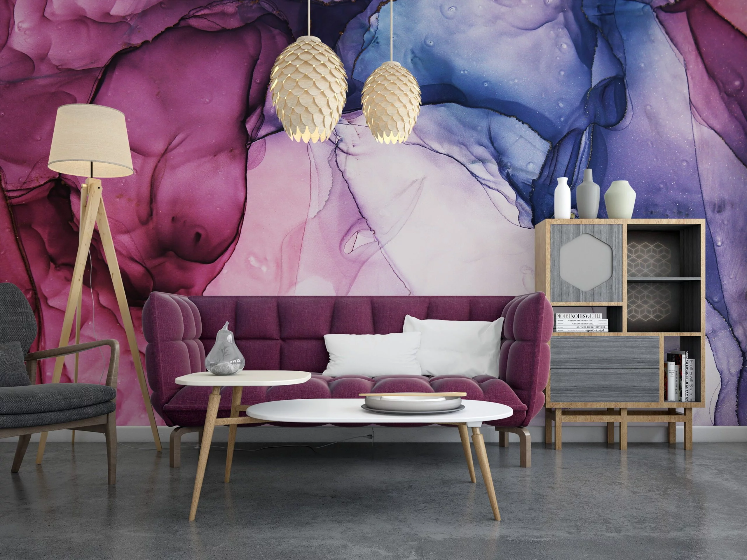 Dynamic and Expressive Mixed Colored Fluid Art Wallpaper for a Bold and Artistic Home Ambiance