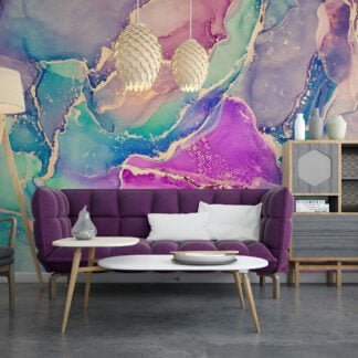 Vivid and Radiant Bright Colored Alcohol Ink Art Wallpaper for a Vibrant and Expressive Home Ambiance