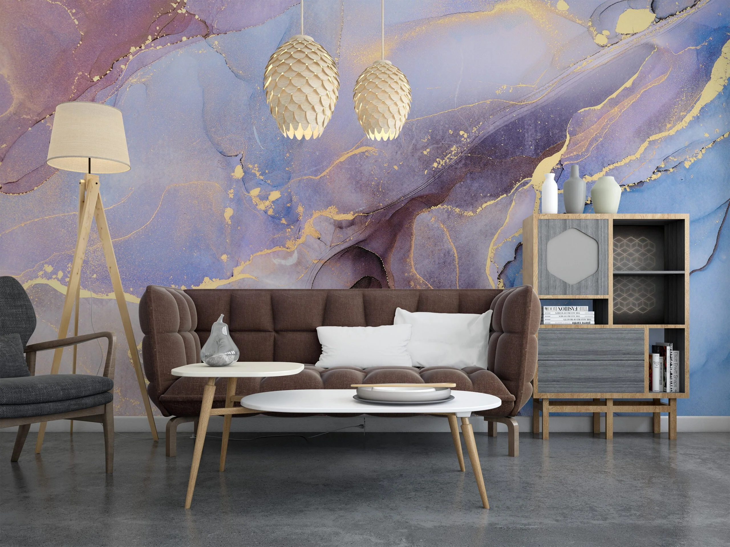 Dreamy and Serene Pastel Colors Alcohol Ink Art Wallpaper for a Calming and Artistic Home Ambiance