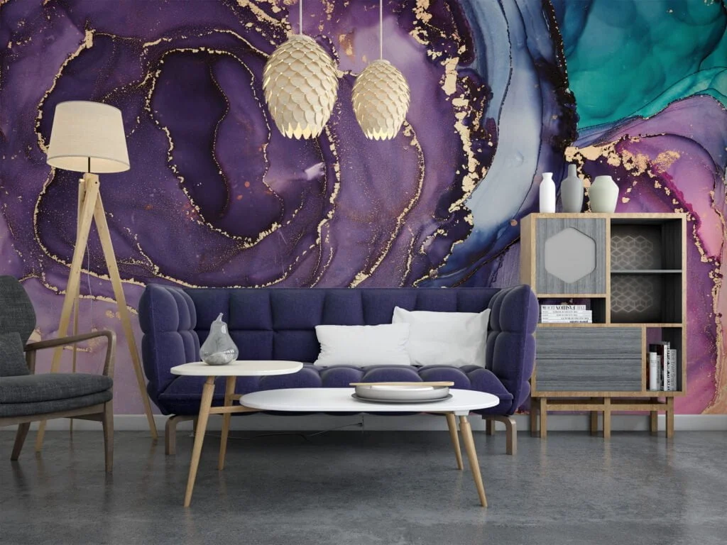 Elevate your walls with our mesmerizing Multicolored Fluid Art Wallpaper