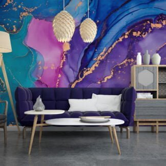 Indulge in the vibrant and captivating beauty of our Colorful Ink Painting Wallpaper