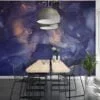 Transform your space with the enchanting allure of our Dreamy Dark Purple Ink Art Wallpaper