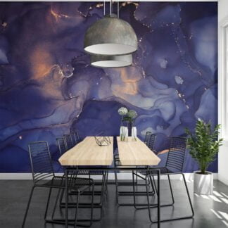 Transform your space with the enchanting allure of our Dreamy Dark Purple Ink Art Wallpaper