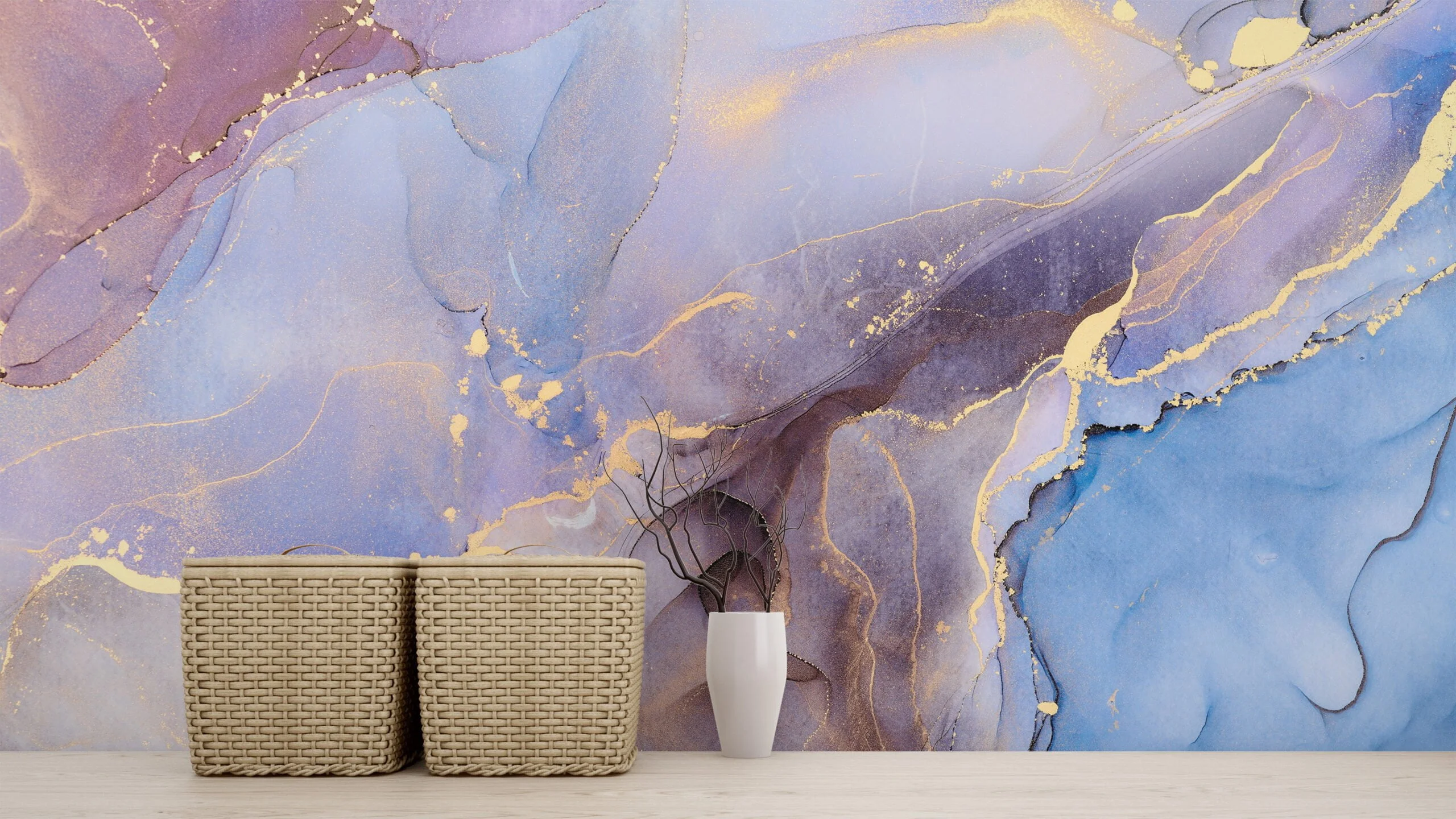 Dreamy and Serene Pastel Colors Alcohol Ink Art Wallpaper for a Calming and Artistic Home Ambiance