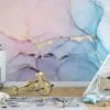 Soft and Subtle Pastel Colors Marble Texture Wallpaper for a Delicate and Elegant Home Ambiance