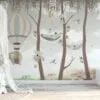Nursery Wallpaper with Cute Trees and Koalas, Peel & Stick Wallpaper, Durable Wallpaper