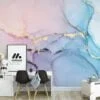 Soft and Subtle Pastel Colors Marble Texture Wallpaper for a Delicate and Elegant Home Ambiance