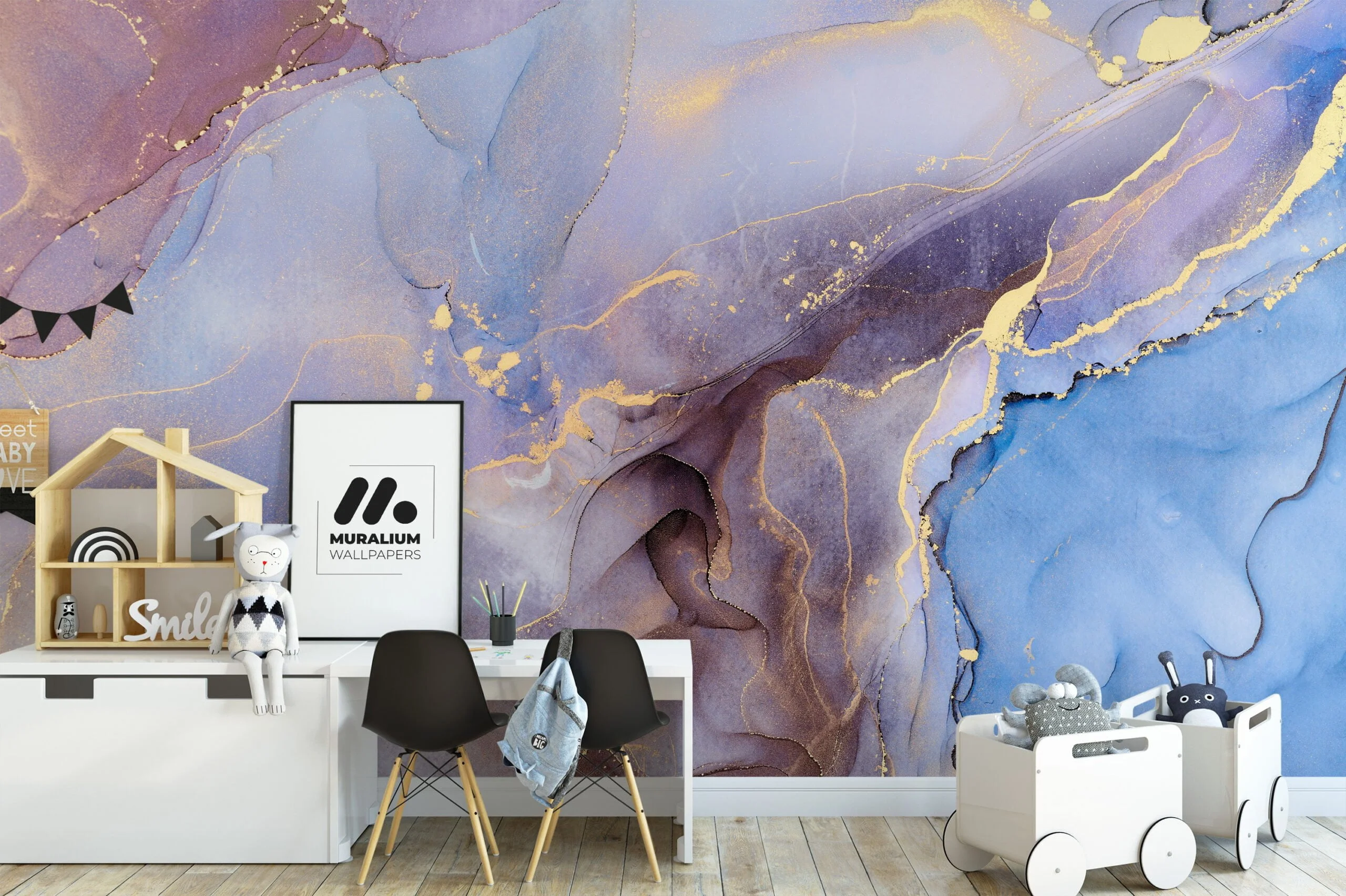 Dreamy and Serene Pastel Colors Alcohol Ink Art Wallpaper for a Calming and Artistic Home Ambiance