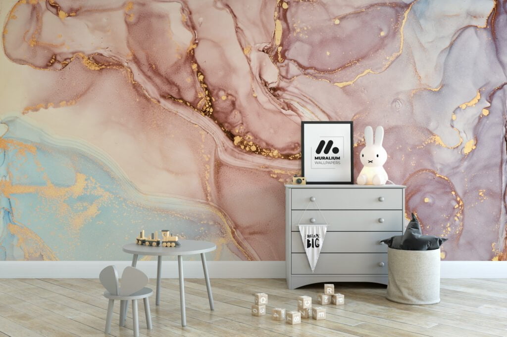 Luxurious Rose Gold Marble Texture Wallpaper for a Glamorous and Refined Home Decor