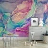 Vivid and Radiant Bright Colored Alcohol Ink Art Wallpaper for a Vibrant and Expressive Home Ambiance