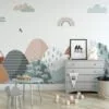 Modern Abstract Mountains Nursery Wallpaper, Peel & Stick Wallpaper, Durable Wallpaper