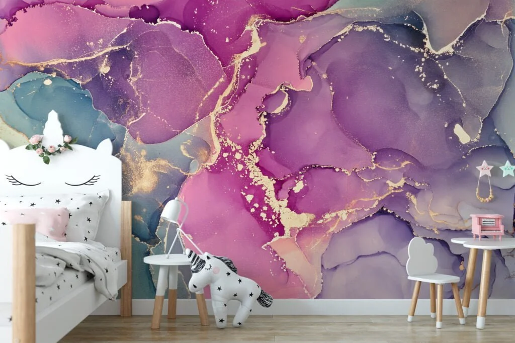 Vibrant and Dynamic Colorful Fluid Art Wallpaper for an Eye-Catching and Energetic Home Decor